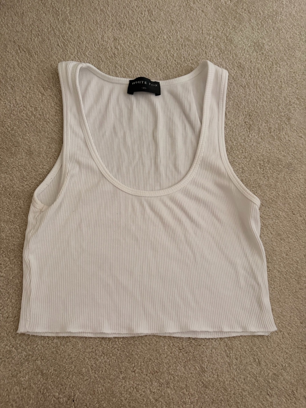 White Fox Ribbed White Tank - Picture 1 of 3